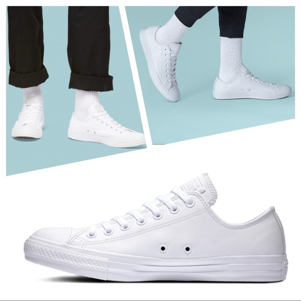 Converse Womens Chuck Taylor All Star Leather Mono Trainer | White size 6